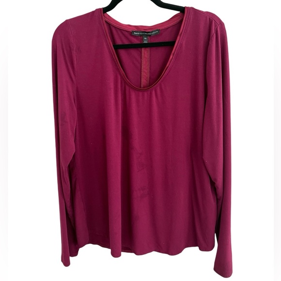 NWOT WHBM Cranberry scoop neck long sleeves dolphin (curved) hem XL - Picture 6 of 6